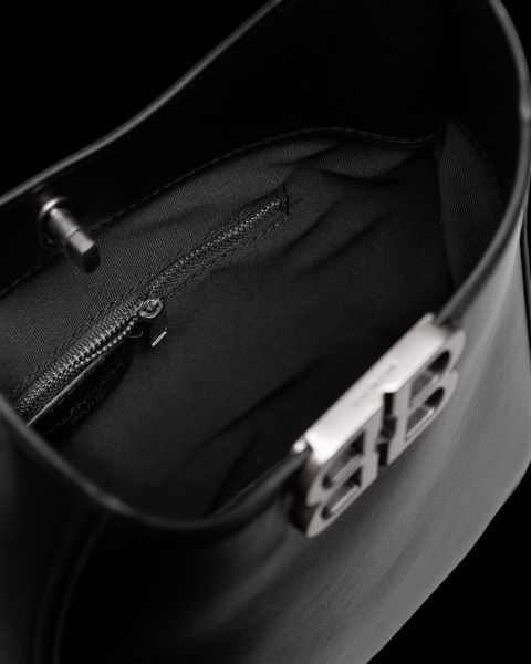 Сумка Balenciaga Soft Hobo Bag in Black Peach Calfskin/Silver Hardware 99547 фото