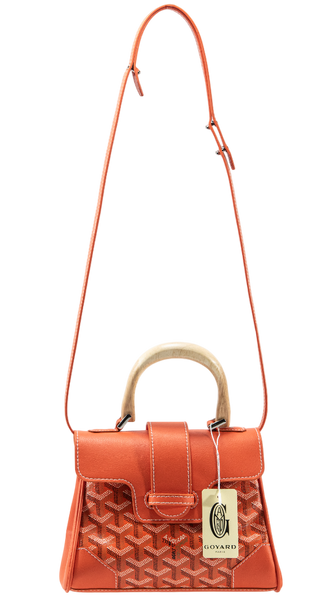 Сумка Goyard Sa&iuml;gon Souple Mini Bag Goyardine Canvas & Chevroches Calfskin Orange 0397 фото