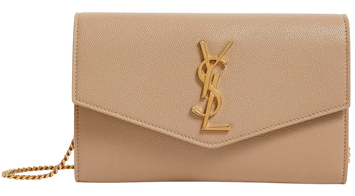 Сумка Saint Laurent Uptown Chain Wallet in Grain De Poudre Embossed Beige Leather 0385 фото