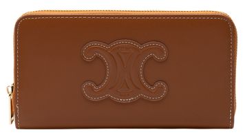 Кошелек Celine Large Zipped Wallet Cuir Triomphe in Brown Smooth Calfskin 88156 фото