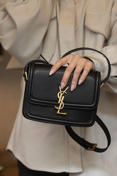Сумка Saint Laurent Solferino Mini Shoulder Bag in Black Smooth Leather with Gold Hardware Premium 058 фото
