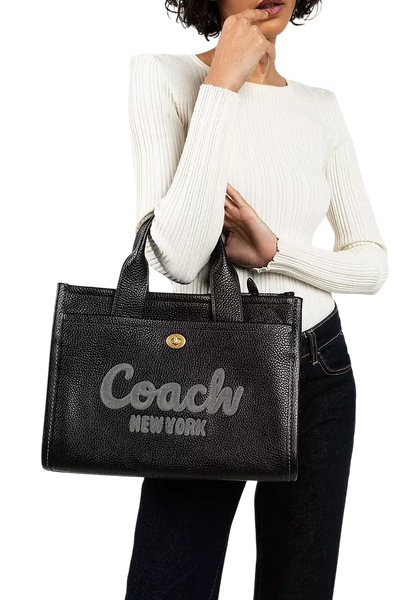 Сумка Coach Cargo Tote Bag 26 in Black Pebble Leather 619 фото