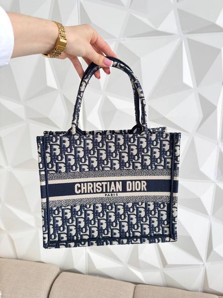 Сумка Christian Dior Small Book Tote in Blue and Ecru Dior Toile de Jouy Reverse Embroidery Premium 6060 фото
