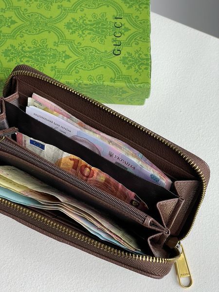Кошелек Gucci Ophidia GG Zip Around Wallet Brown Supreme Monogram Canvas 88188 фото
