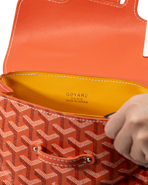 Сумка Goyard Sa&iuml;gon Souple Mini Bag Goyardine Canvas & Chevroches Calfskin Orange 0397 фото