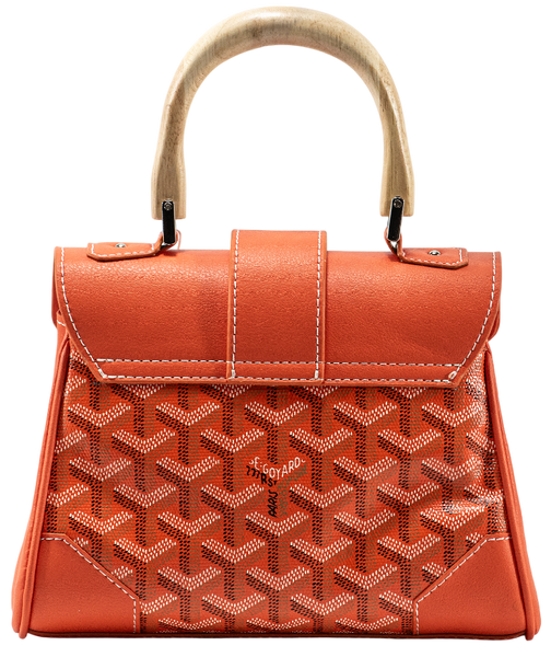 Сумка Goyard Sa&iuml;gon Souple Mini Bag Goyardine Canvas & Chevroches Calfskin Orange 0397 фото