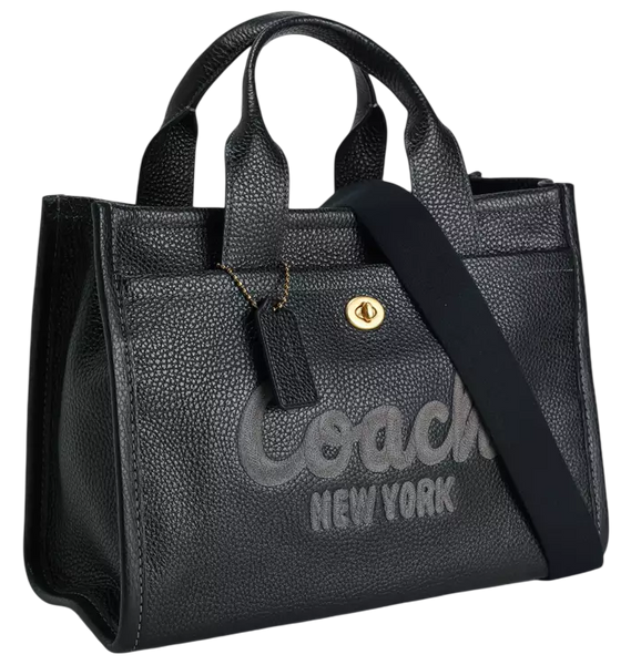 Сумка Coach Cargo Tote Bag 26 in Black Pebble Leather 619 фото