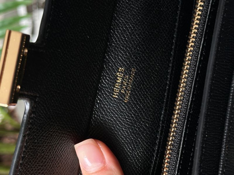 Гаманець Hermes Constance Long To Go Wallet Black/Gold 88202 фото
