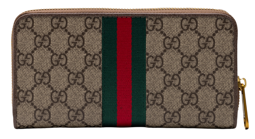 Кошелек Gucci Ophidia GG Zip Around Wallet Brown Supreme Monogram Canvas 88188 фото