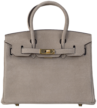 Сумка Herm&eacute;s Birkin 30 in Gris Veau Doblis Suede/Gold Hardware 0592 фото
