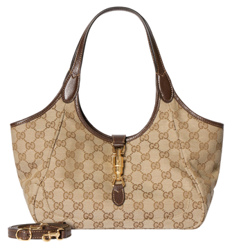 Сумка Gucci Mercato Small Tote Bag in Sand and Dark Brown GG Canvas with Gold-Toned Hardware Premium 1610 фото