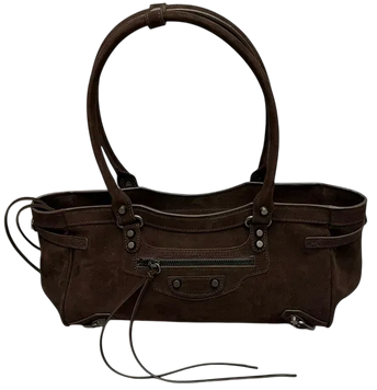 Cумка Balenciaga Le City Bag Small in Light Espresso Suede Calfskin/Brass hardware 012599 фото