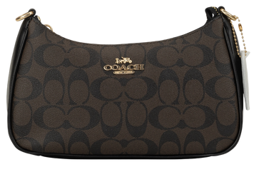 Cумка Coach Teri Crossbody Bag in Signature Canvas Gold/Walnut/Black 0416 фото