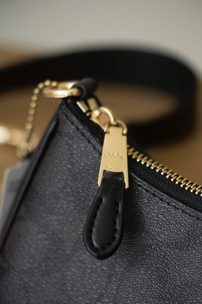 Cумка Coach Teri Crossbody Bag in Signature Canvas Gold/Walnut/Black 0416 фото