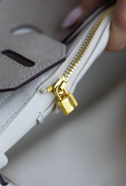 Сумка Herm&eacute;s Birkin 30 in Gris Veau Doblis Suede/Gold Hardware 0592 фото