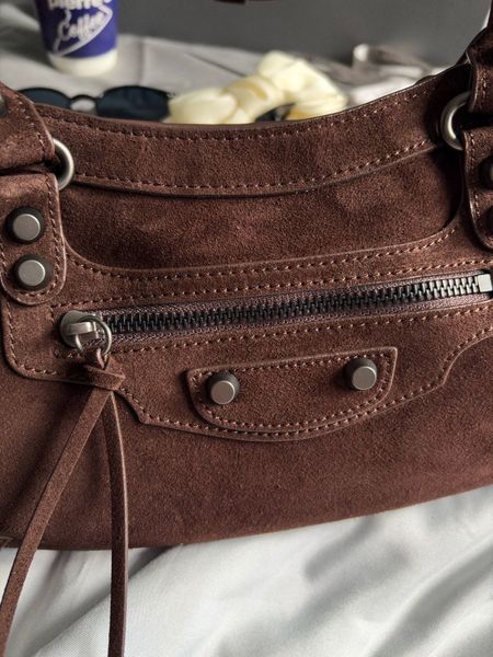 Cумка Balenciaga Le City Bag Small in Light Espresso Suede Calfskin/Brass hardware 012599 фото