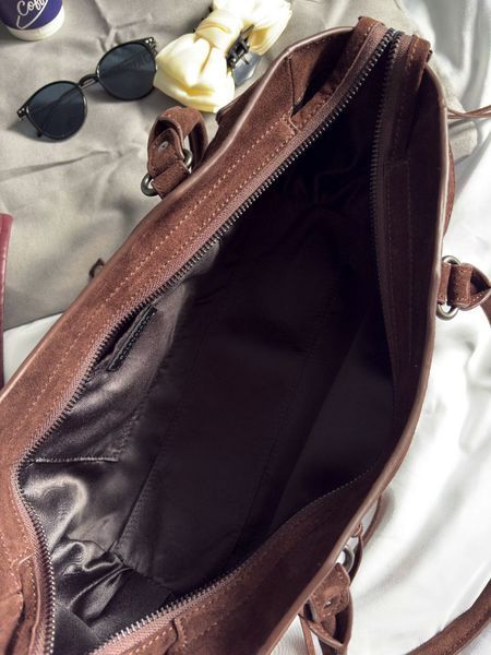 Cумка Balenciaga Le City Bag Small in Light Espresso Suede Calfskin/Brass hardware 012599 фото