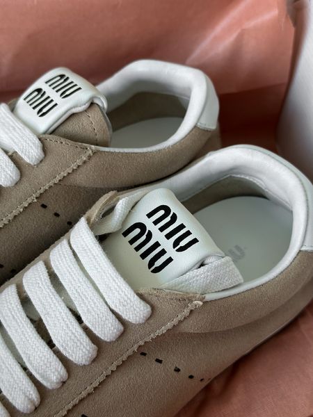 Кросівки Miu Miu Plume Sneakers in Beige Suede 36 1269 фото