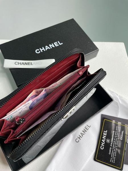 Кошелек Chanel Boy Wallet in Black Caviar Quilted Leather/Silver Metal 88158 фото