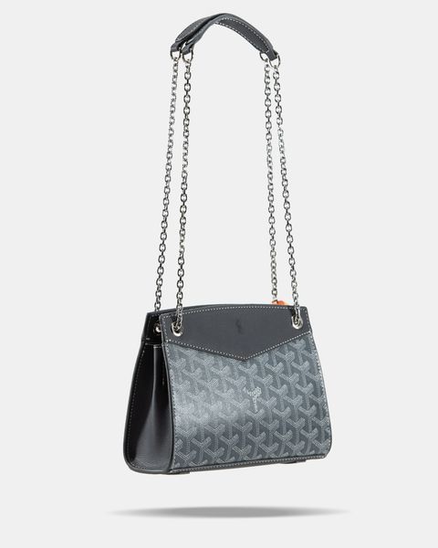 Сумка Goyard Rouette Structur&eacute; PM Bag Goyardine Canvas & Chevroches Calfskin Navy Grey 0394 фото