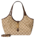Сумка Gucci Mercato Small Tote Bag in Sand and Dark Brown GG Canvas with Gold-Toned Hardware Premium 1610 фото 1