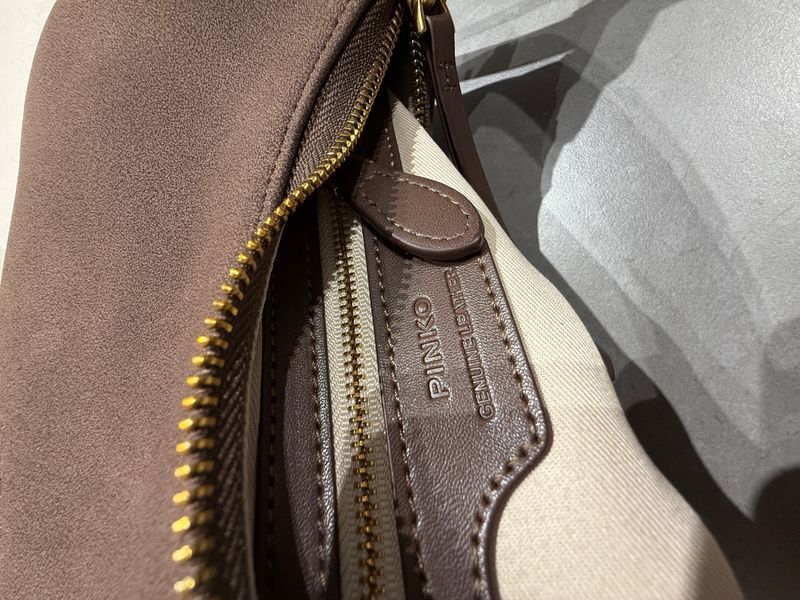 Cумка Pinko Suede Cargo Shoulder Bag with Pockets Brown/Antique Gold 991188 фото