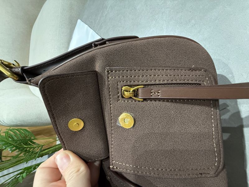 Cумка Pinko Suede Cargo Shoulder Bag with Pockets Brown/Antique Gold 991188 фото
