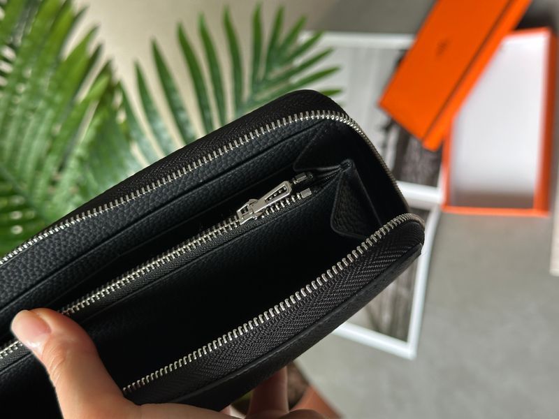 Гаманець Hermes Evelyne Long Chevre Leather Long Bill Wallet Black 88201 фото