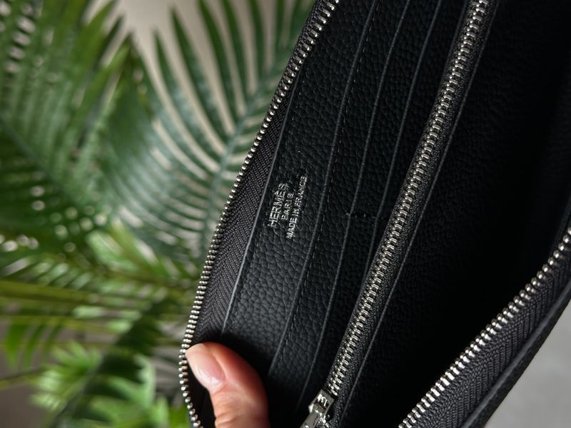 Гаманець Hermes Evelyne Long Chevre Leather Long Bill Wallet Black 88201 фото
