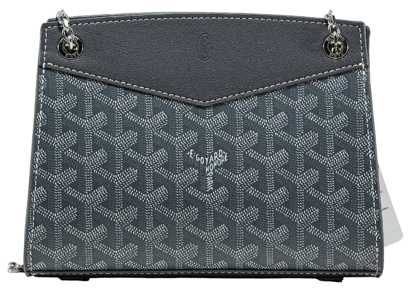 Сумка Goyard Rouette Structur&eacute; PM Bag Goyardine Canvas & Chevroches Calfskin Navy Grey 0394 фото
