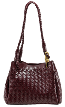 Сумка Bottega Veneta Small Parachute Bag in Sapele Intrecciato Leather/Gold-Tone Hardware 0449 фото