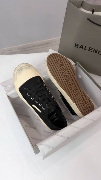 Женские кеды Balenciaga Paris Low-Top Dirty Sneakers in Black Canvas Premium 36 94255 фото