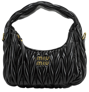 Сумка Miu Miu Wander Matelass&eacute; Nappa Leather Mini Hobo Bag Black 0013 фото
