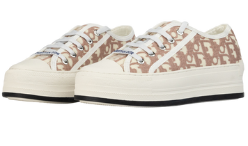 Женские кеды Dior Walk'n'Dior Platform Sneakers in Nude Dior Oblique Embroidered Cotton Premium Quality 37 1162 фото
