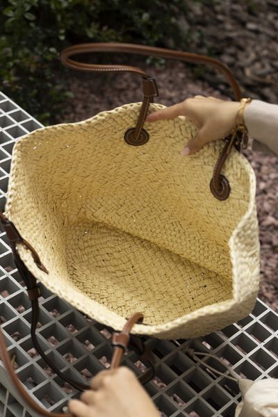 Соломенная сумка Loewe Medium Anagram Raffia Basket Bag Natural/Tan 97544 фото