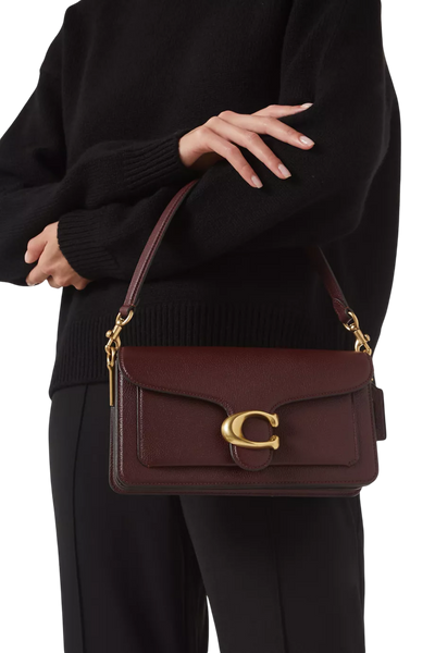 Сумка Coach Tabby Shoulder Bag 26 in Polished Pebbled Leather Merlot/Brass Hardware 0534 фото