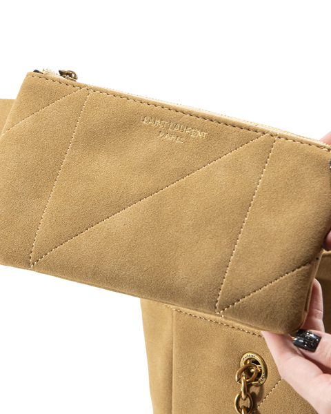 Сумка Saint Laurent Jamie Shopping Medium Tote Bag in Golden Leaf Suede 0193 фото