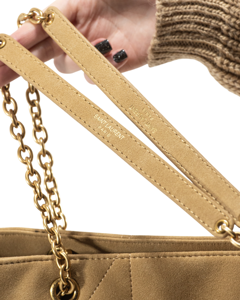 Сумка Saint Laurent Jamie Shopping Medium Tote Bag in Golden Leaf Suede 0193 фото