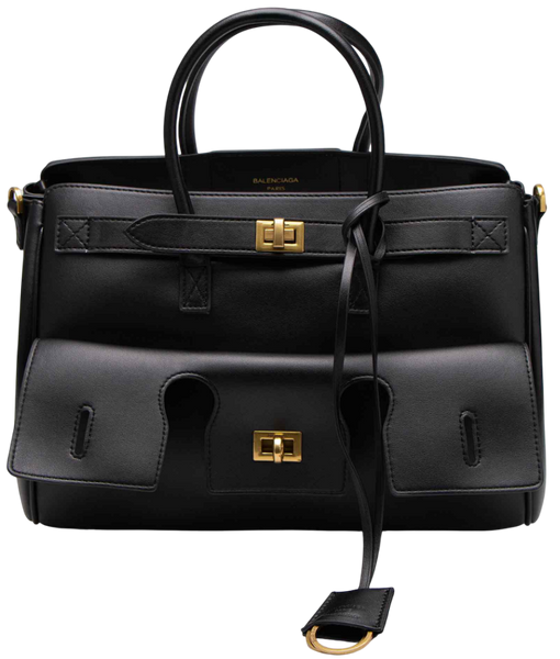 Сумка Balenciaga Bel Air Small Carry All Bag in Black/Gold 99751 фото