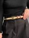Ремень Celine Medium Triomphe Belt In Triomphe Canvas And Calfskin White/Gold 66122 фото 10