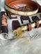 Ремень Celine Medium Triomphe Belt In Triomphe Canvas And Calfskin White/Gold 66122 фото 6