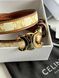 Ремень Celine Medium Triomphe Belt In Triomphe Canvas And Calfskin White/Gold 66122 фото 2