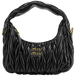 Сумка Miu Miu Wander Matelass&eacute; Nappa Leather Mini Hobo Bag Black 0013 фото 1