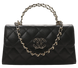 Сумка Chanel Top Handle Clutch with Chain in Black Quilted Caviar Leather with Gold Hardware Premium Quality 3965 фото 1