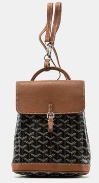 Рюкзак Goyard Alpin Mini Backpack in Leather Black&Tan 0368 фото