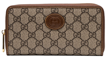 Кошелек Gucci Interlocking GG Supreme Zip Around Wallet in Brown Canvas 88203 фото