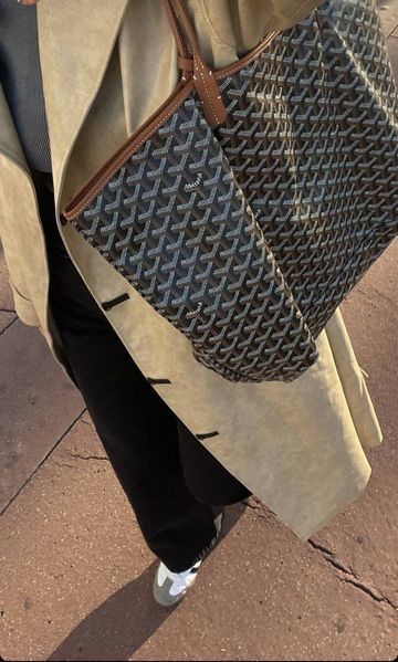 Сумка Goyard Saint Louis PM Tote Bag Black & Tan 99664 фото