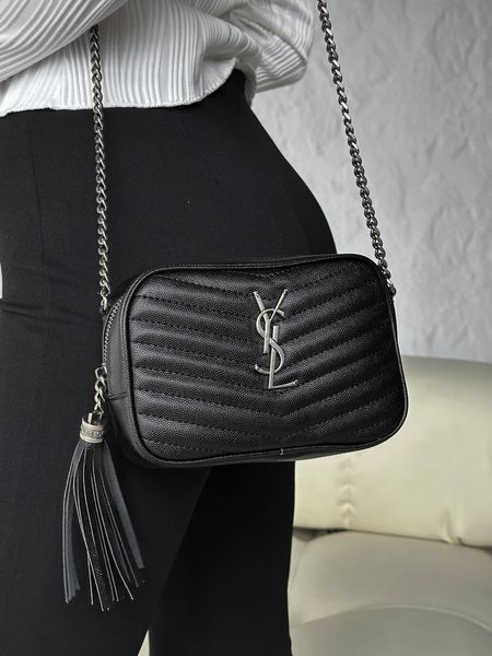 Сумка Saint Laurent Mini Lou Camera Bag in Grain de Poudre Black Leather 0377 фото