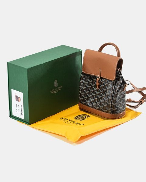 Рюкзак Goyard Alpin Mini Backpack in Leather Black&Tan 0368 фото