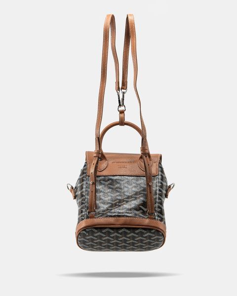 Рюкзак Goyard Alpin Mini Backpack in Leather Black&Tan 0368 фото